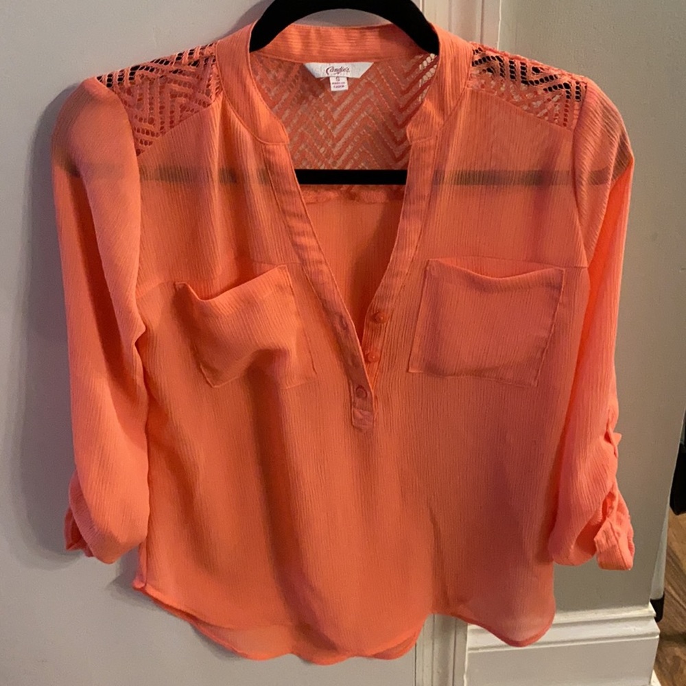 Coral blouse